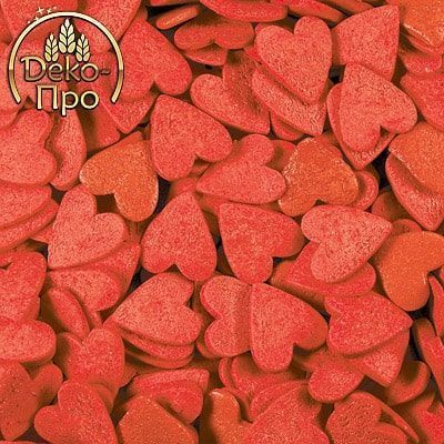 Посыпка сердечки красные, 50г. Посыпка сердечки красные, 50г.