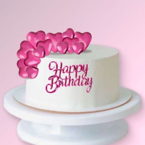 Набор топперов "Сердечки", фуксия