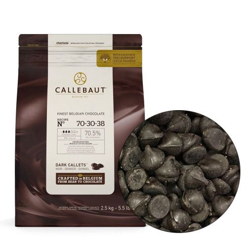 Шоколад Каллебаут Callebaut Темный Бурбон 70,4%, 200г.