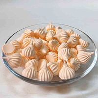 Сахарная фигурка Безе рифлен. крупные персиковые 25мм, 1шт.