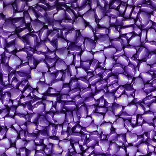 Посыпка сердечки фиолетовые 10мм, 50г