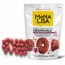 Шоколадные драже жемчуг Crispearls Ruby, 50г.