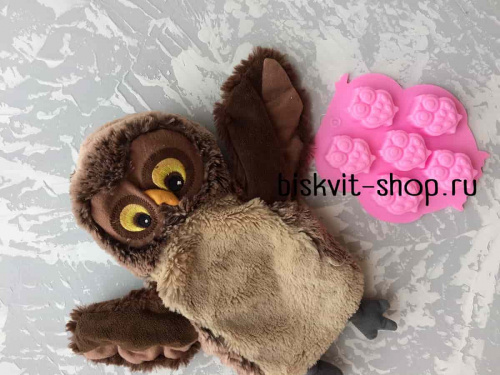 Форма для льда и шоколада "Совы", 6 ячеек, 12,5х11х1,5 см