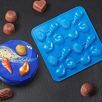 Форма для льда и шоколада "Ракушки" 17,3*17,3*1,5
