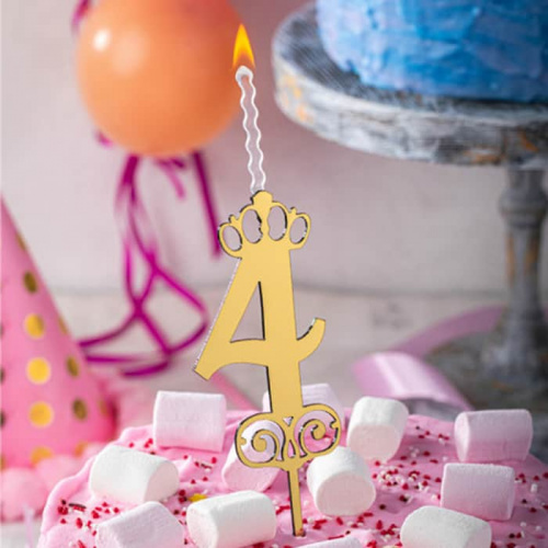 Топпер-свеча "4" золото Топпер-свеча "4" золото