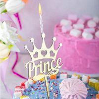 Топпер-свеча "Prince" золото